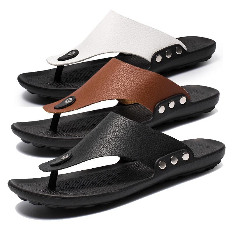 Mazefeng Pu Lederen Zomer Mannen Slippers Strand Sandalen Comfort Mannen Casual Schoenen Mode Mannen Flip Flops Verkoop Schoeisel