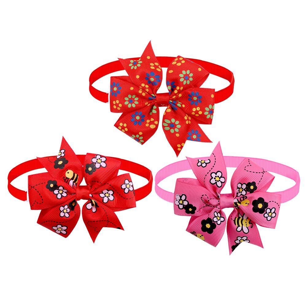 60 stk hund kat sløjfer sød blomst og bier kæledyr hvalp justerbar sløjfe sløjfer hund tilbehør hundepleje produkter kæledyr forsyninger