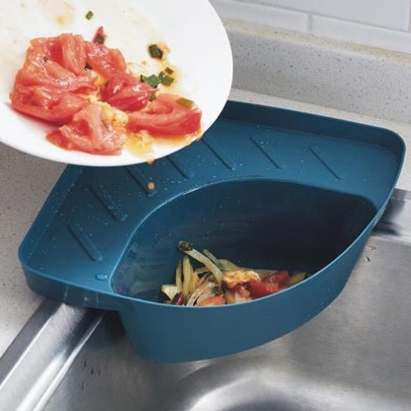 Zlewozmywak trójkątny pojemnik na odpady pojemnik na odpady półka narożna kosz na żywność pojemnik na owoce warzywa filtr siatkowy