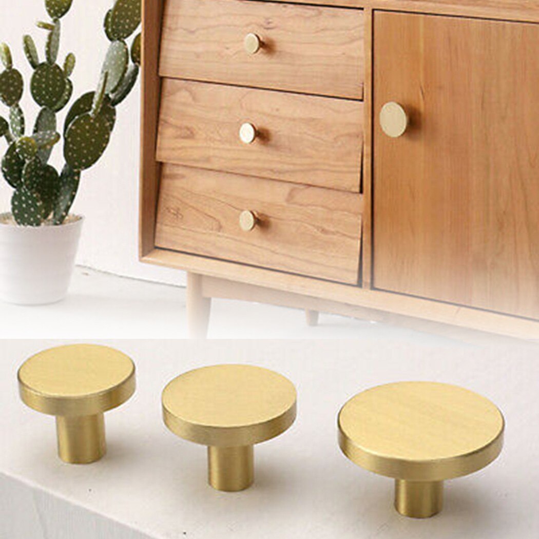 Hardware Handles Pull Kitchen Knobs Modern Polished Round Satin With Screw