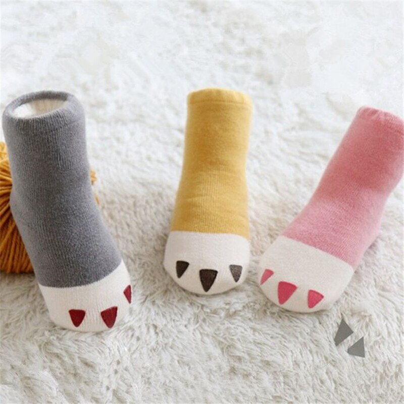 Winter Thick Girls Boys Kid Socks Baby Cotton Paw Casual Meias Infantil Anti Slip Terry Socks Soft 0-2 Years Old