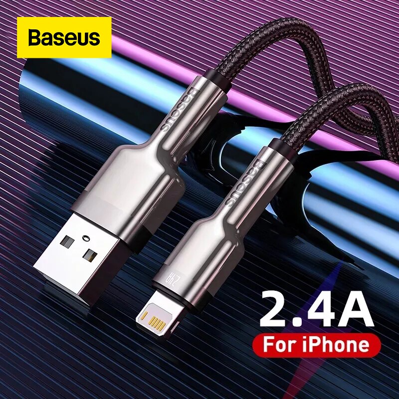 Baseus usb-kabel voor iphone 11, 12 pro max, xs, xr,  se 8 snel opladen voor iphone, oplader usb-kabel, datakabel, snoer voor ipad