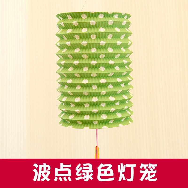 Farolillos de papel cilíndricos nuevos 1 pieza para niños, decoración para de cumpleaños DIY, decoración romántica para hogar, decoración para de boda, faroles: Dot green
