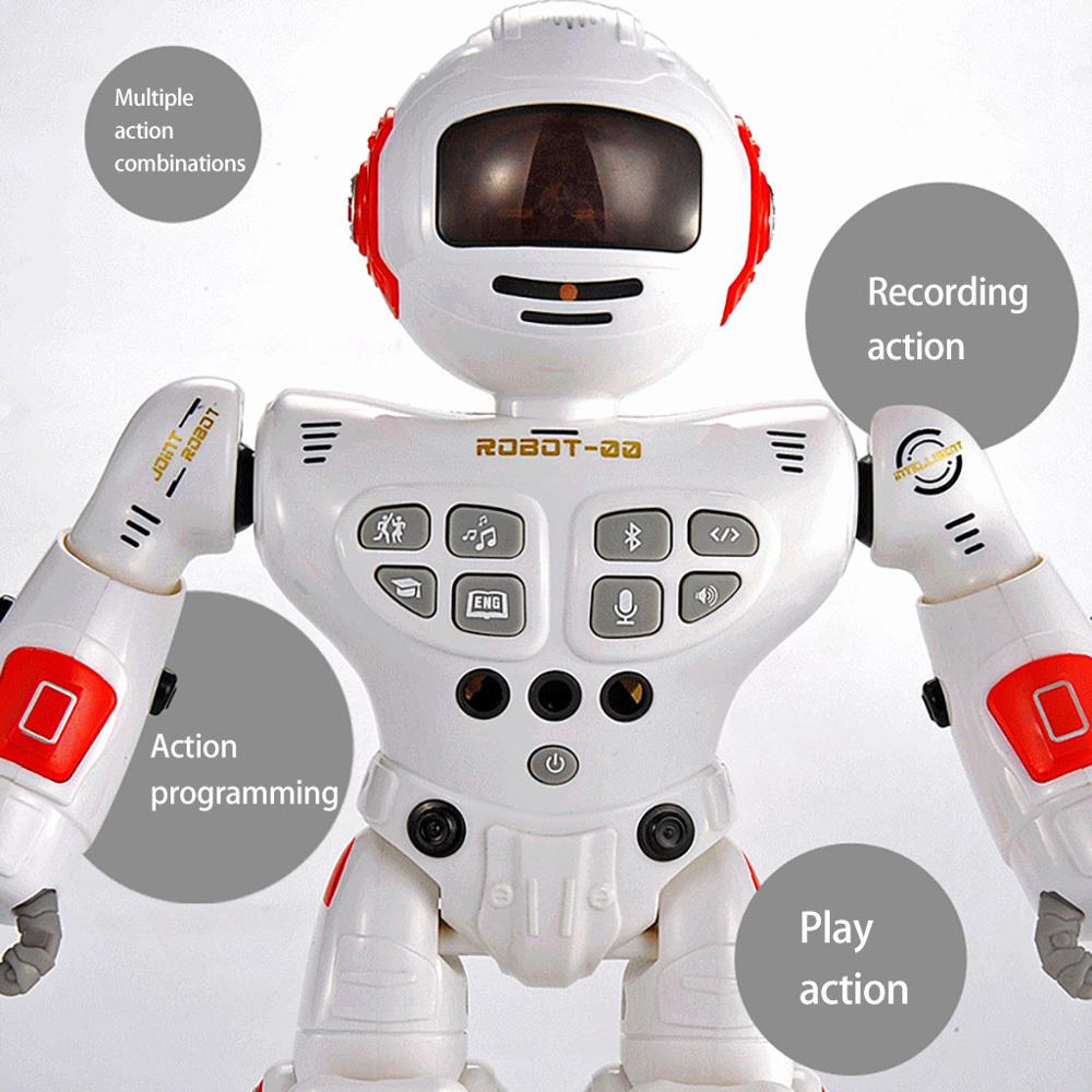 Children Intelligent Programming Gesture Sensing LED Dancing Action Robot RC Remote Control Toy For Kids