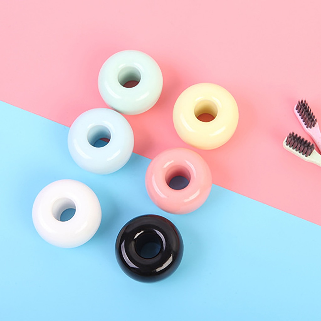 Mini Ceramic Toothbrush Holder Stand Bathroom Vanity Tooth Brush Organizer Storage Rack Toothbrush Shelf Bath Accessories WY