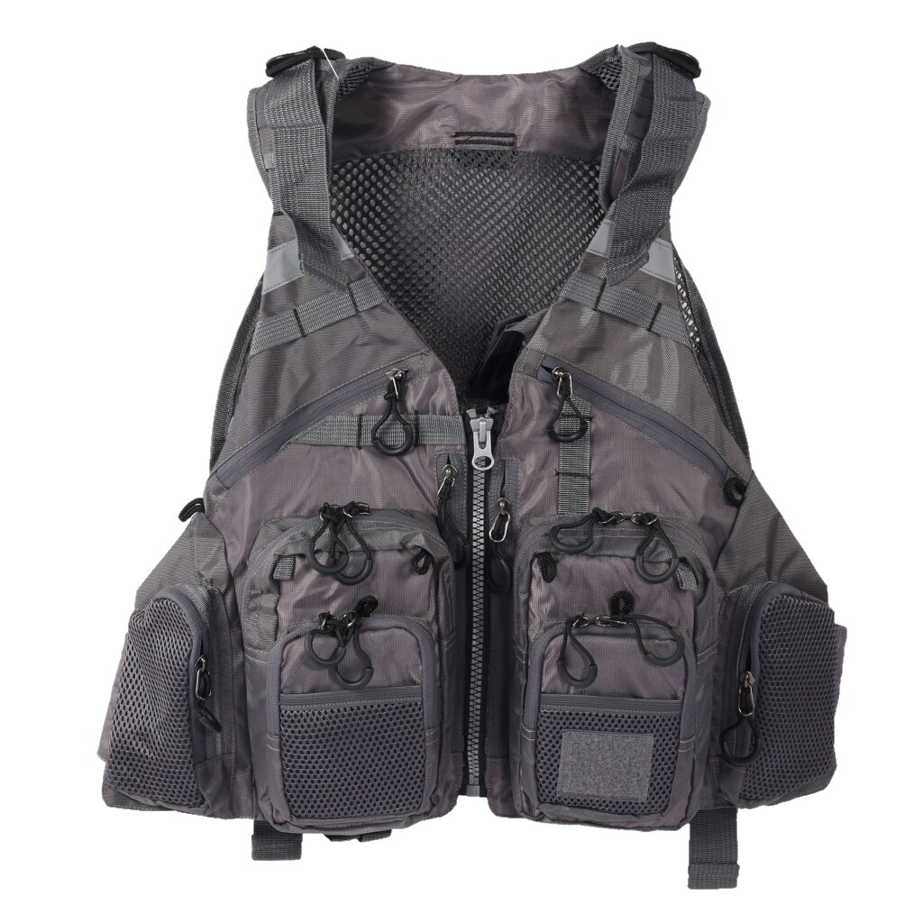 Fly Fishing Vest Jacket Women Men Adjustable Size Breathable Mutil-Pocket Vest