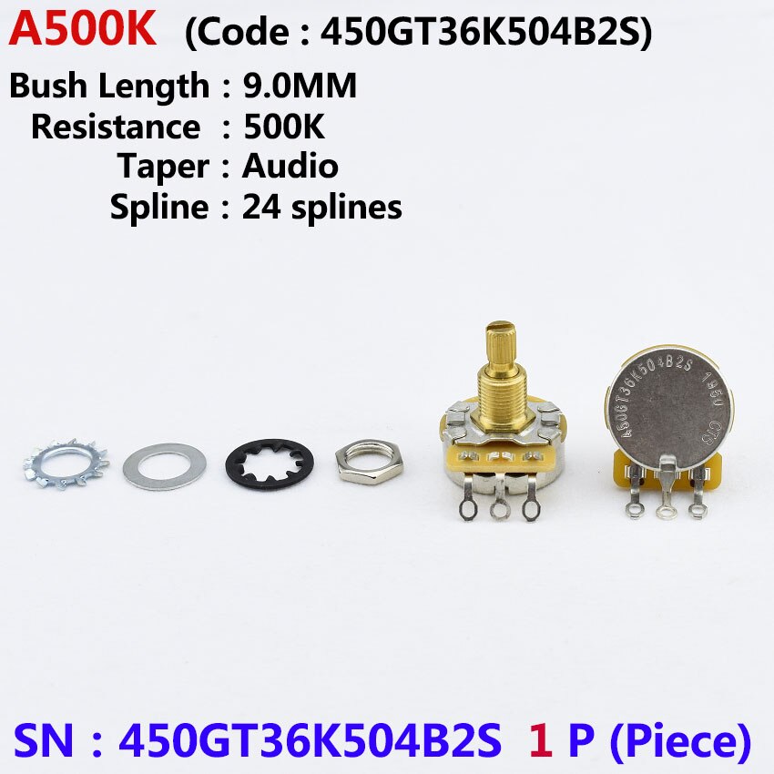 Potentiom&egrave;tre Alpha US Size Solid Shaft 250K Audio (Log