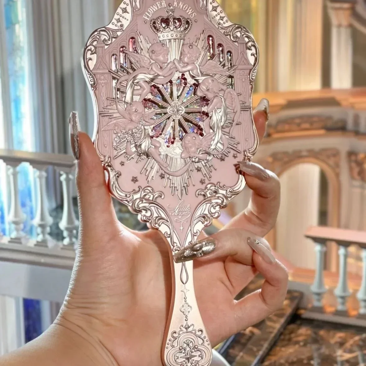 Flower Knows Mirror Moonlight Mermaid Collection Handheld Mirror Limited White Blue Pink Chocolate Fairy Mirror: Clear