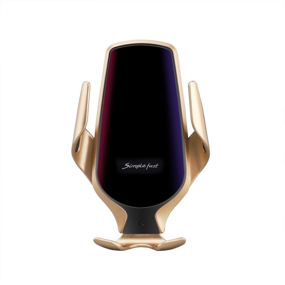 Aperto automático carregador de carro sem fio para iphone 11x8 xr xs 10 w qi carregamento rápido respiradouro ar suporte do telefone para samsung s20 s10: Style 1 Gold