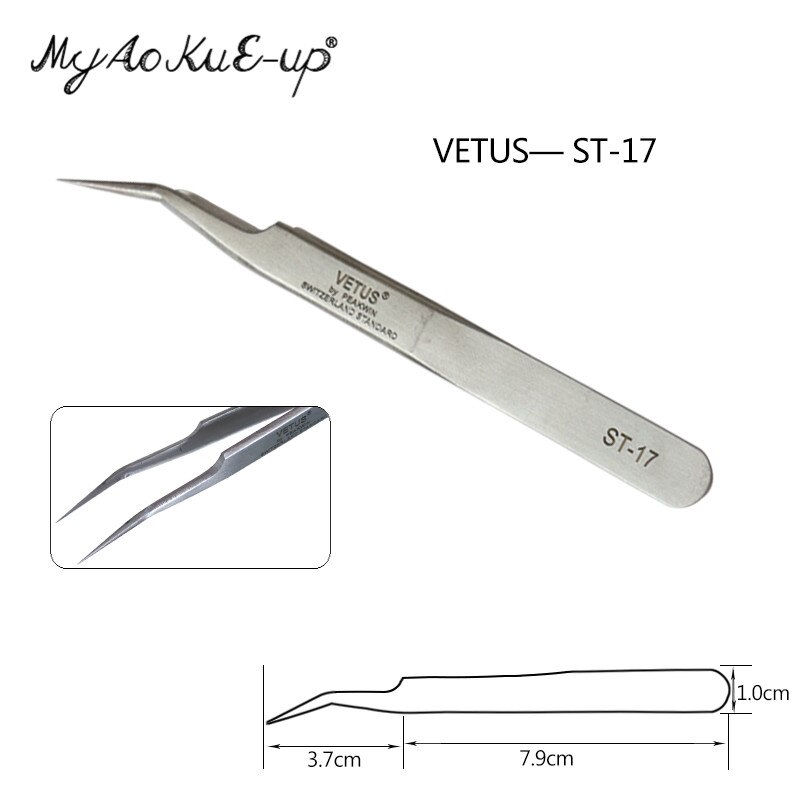 Anti-Statische St Vetus Pincet 1 Pcs Originele Pincet Voor Wimper Extensions Rvs ST-10/11/12 /13/14/15/16/17 Pincet: ST-17