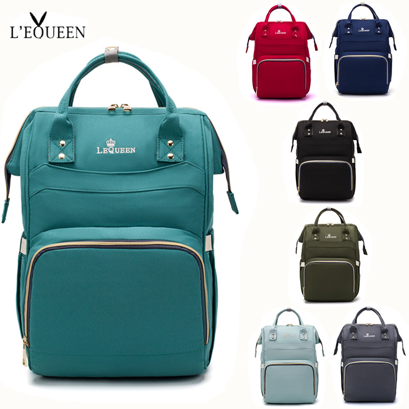 Lequeen Nappy Backpack Bag Mummy Large Capacity Bag Mom Baby Multi-function Waterproof Outdoor Travel Diaper Bags For Baby Care
