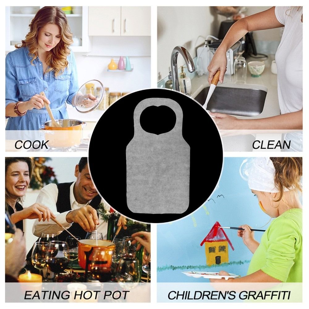 10 Pz/borsa Portatile Cuore Stampato Grembiuli Usa E Getta non Tessuto anti-incrostazione Bavaglino Grembiuli Da Cucina A Prova di Olio Ristorante Forniture per La Casa