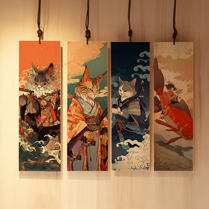 Japanse stijl restaurant decoratieve houten bord sushi winkel creatieve bamboe hout gravure voedsel menu uithangbord deur decor teken