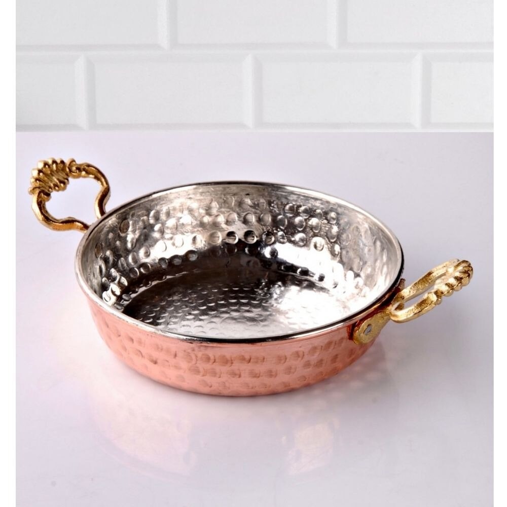 Sahan Pan Cooking Egg Omelette Copper Skillet Traditional Turkish Frying Cook Turkey Fryer Pot Brass Handles Non-Stick Kitchen