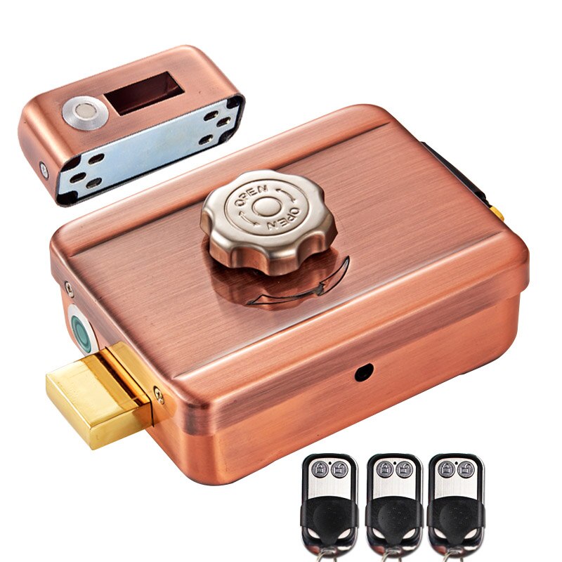 433Mhz Smart intelligent wireless remote control Electric door lock keyless remote control door lock anti-theft home security: 3 remote control