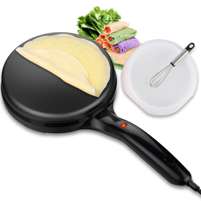 Mini crêpière électrique Pizza crêpe cuisson casserole cuisine antiadhésive Biscuit gril chinois printemps rouleau Machine de cuisson: Black 220-240V / L'UA