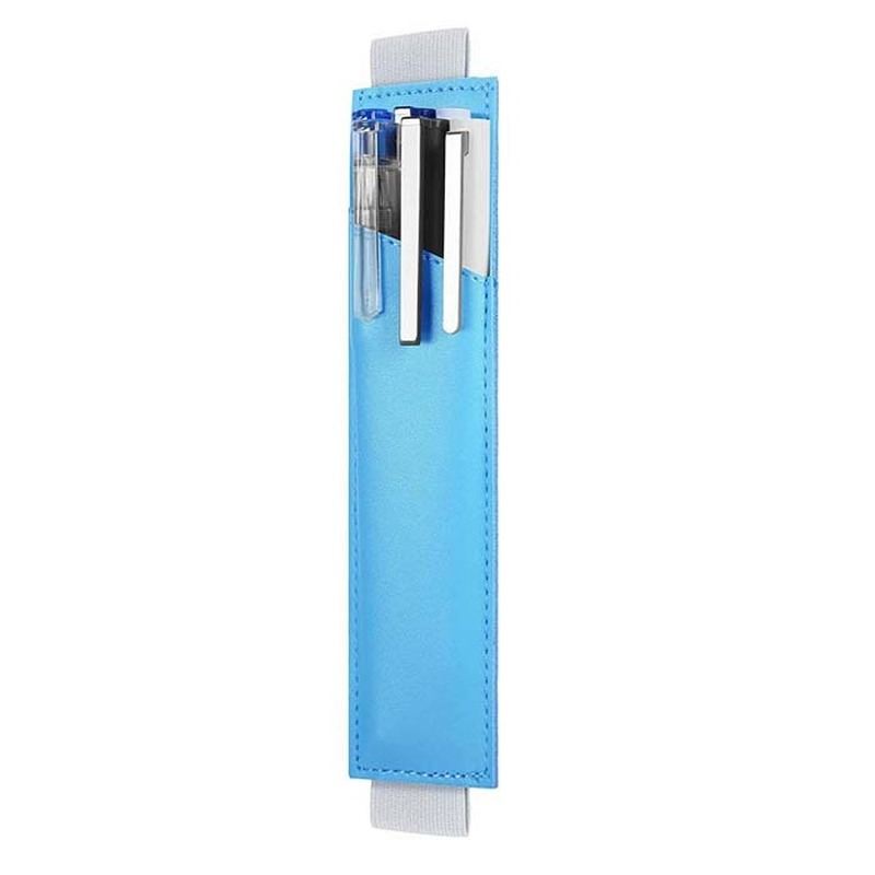 Sac à crayons à bande élastique réglable, porte-stylos, Clip de poche pour carnet d'affaires, organisateur de stylos pour le personnel des enseignants: BLANC