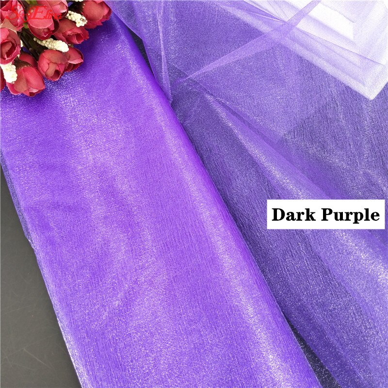 Top! 48CM x 5M Tulle rouleau cristal tissu Organza Tulle rouleau bobine de mariage décoration fête d'anniversaire enfants bébé douche 5ZSH015: dark purple