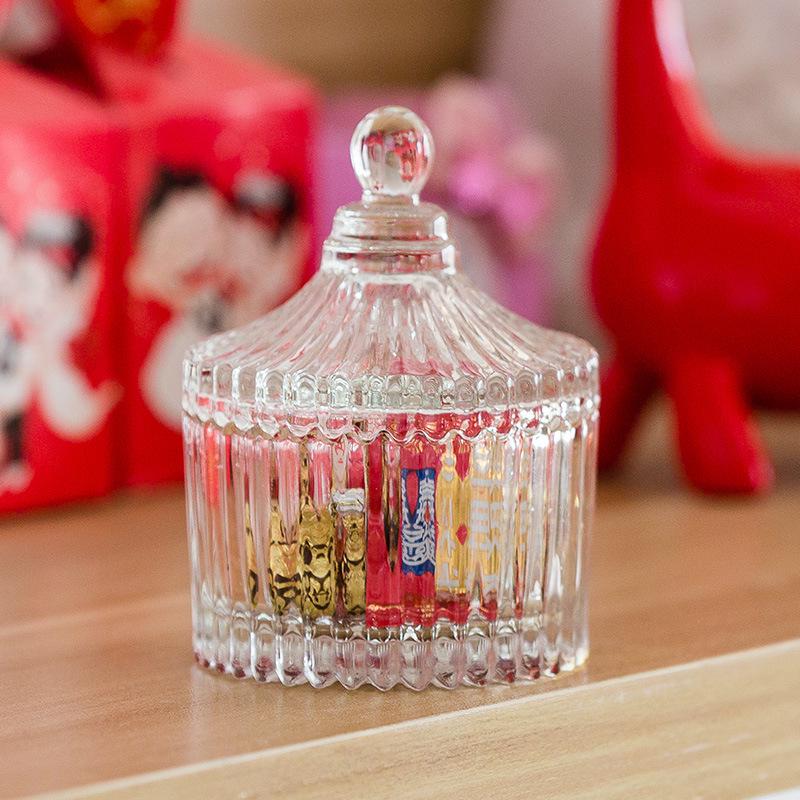 Crystal Glass Storage Tanks Candy Jar Spices Snacks Seasoning Cans Coffee Sugar Bulk Container Kitchen Supplies Wedding: B