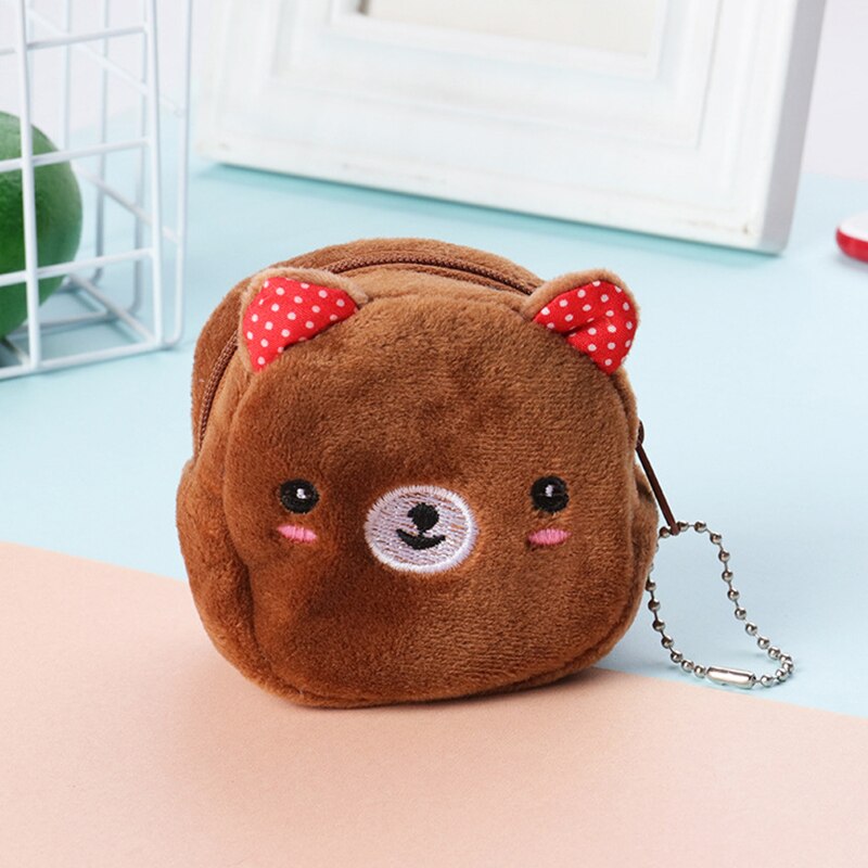 2021 cartone animato morbido peluche signore portamonete carino anime cerniera piccolo portafoglio cavo USB auricolare borsa portachiavi studente portamonete: 7