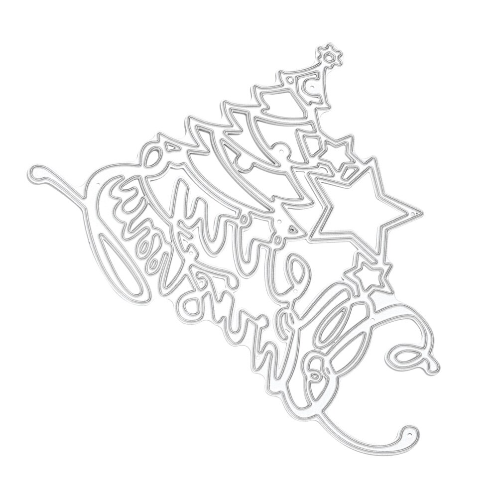 1Pc Merry Christmas Carbon Steel Cutting Die Word Dies Cut Art Projects Painting Drawing Art Craft DIY Cut Die Decoration