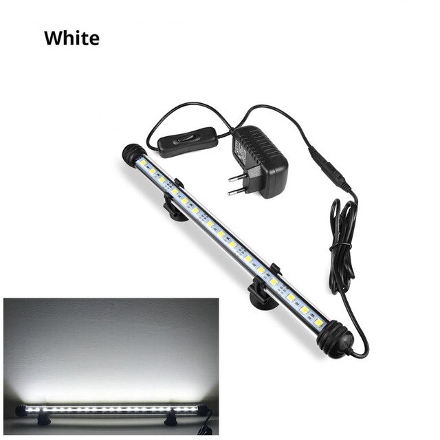 Wasserdichte LED-Licht Für Aquarium RGB Aquarium Licht Unterwasser LED Bar Lampe 19/29/39/49cm Aquarium Dekoration Pflanzen Beleuchtung: White / 19cm