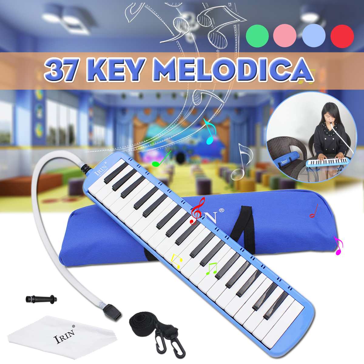 37 Keys Electronic Melodica Harmonica Keyboard With Handbag Durable Musical Instruments Performance Beginner Practice