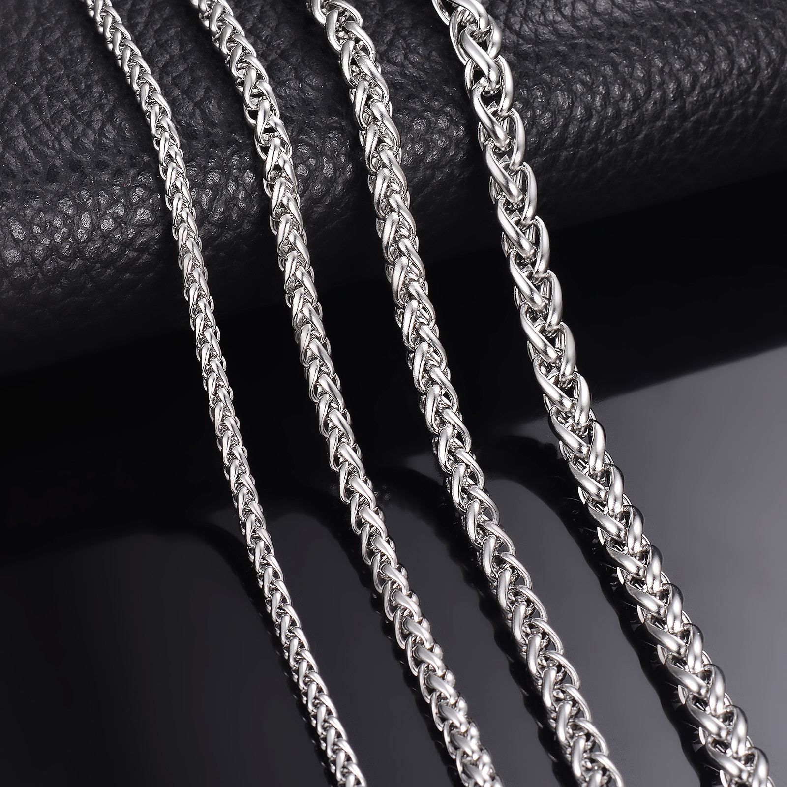 1 pezzo di larghezza 2.5mm/3mm/4mm/5mm/6mm collana a catena a maglie a chiglia per uomo donna collana a catena in acciaio inossidabile