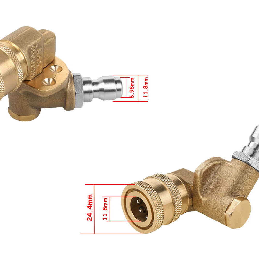 1/4 "Quick Connector Rotary Turbo Nozzles Verstelbare Adapter Messing Aansluiting Voor Auto Wasmachine Hogedrukreiniger Adapter