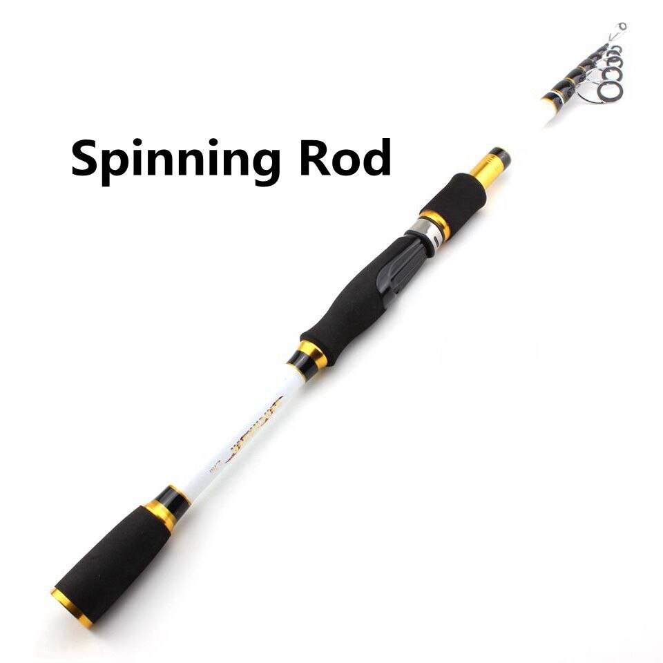 1.8m-2.7m M puissance leurre 7-28g Portable télescopique canne à pêche coulée filature poisson main matériel de pêche canne à pêche: White Spinning Rod / 2,4 m