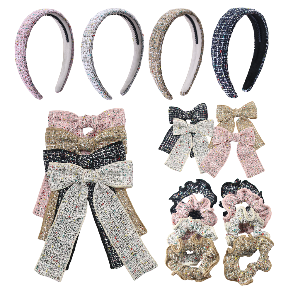 Trendy, kleine, geurige haaraccessoires met strikjes en grote clips voor meisjeshoofdbanden en haarstrikjes.