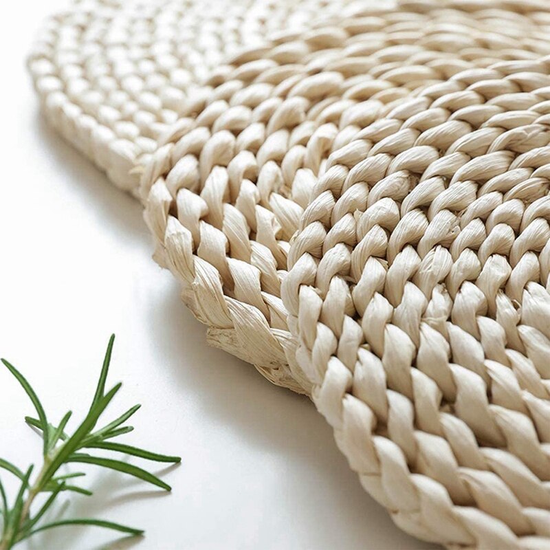 Pack Of 6 Natural Seagrass Rattan Placemats, Woven Table Mat Place Koffiepad Voor Eettafel En Keuken Rechthoekig 17 X 118 Koffie