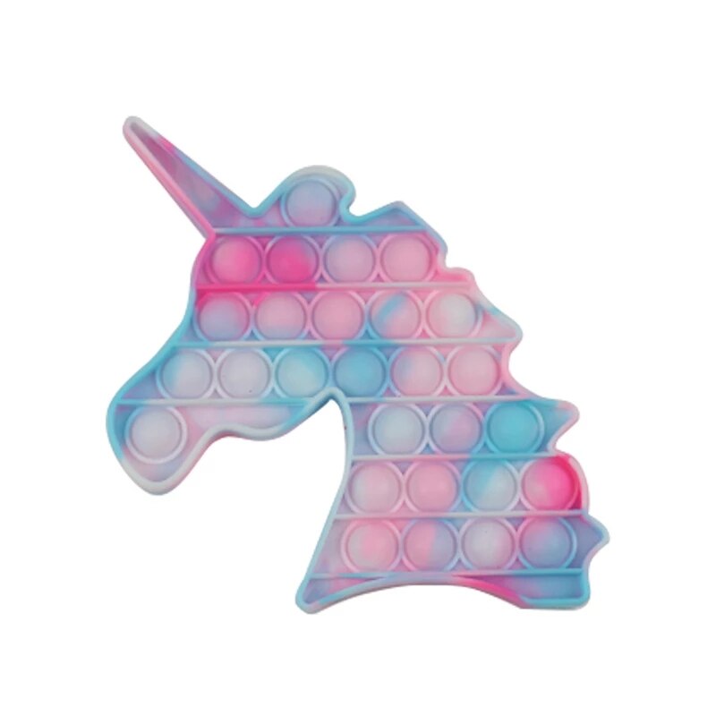 Unicorn Pop It Hot Push Bubble Fidget giocattoli giocattolo Antistress per adulti PopIt Antistress Squishy regalo Antistress Poppit Antistress: 04