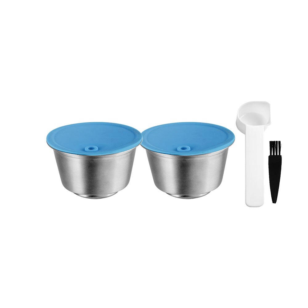 icafilas Coffee Capsule for Nescafe Dolce Gusto Maker Reusable Coffee Filte for Piccolo XS &amp; Genio S Machine Stainless Steel Pod: 2 Capsule