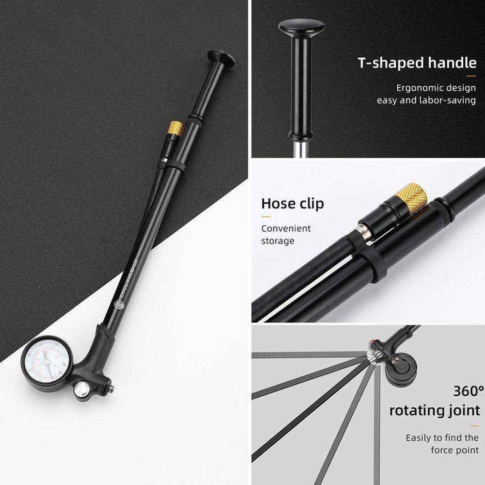 Pompe à vélo vélo manuel lumière fourche avant choc pneu pompe pression Mini arrière Portable rétractable absorbeur jauge Q7Q1