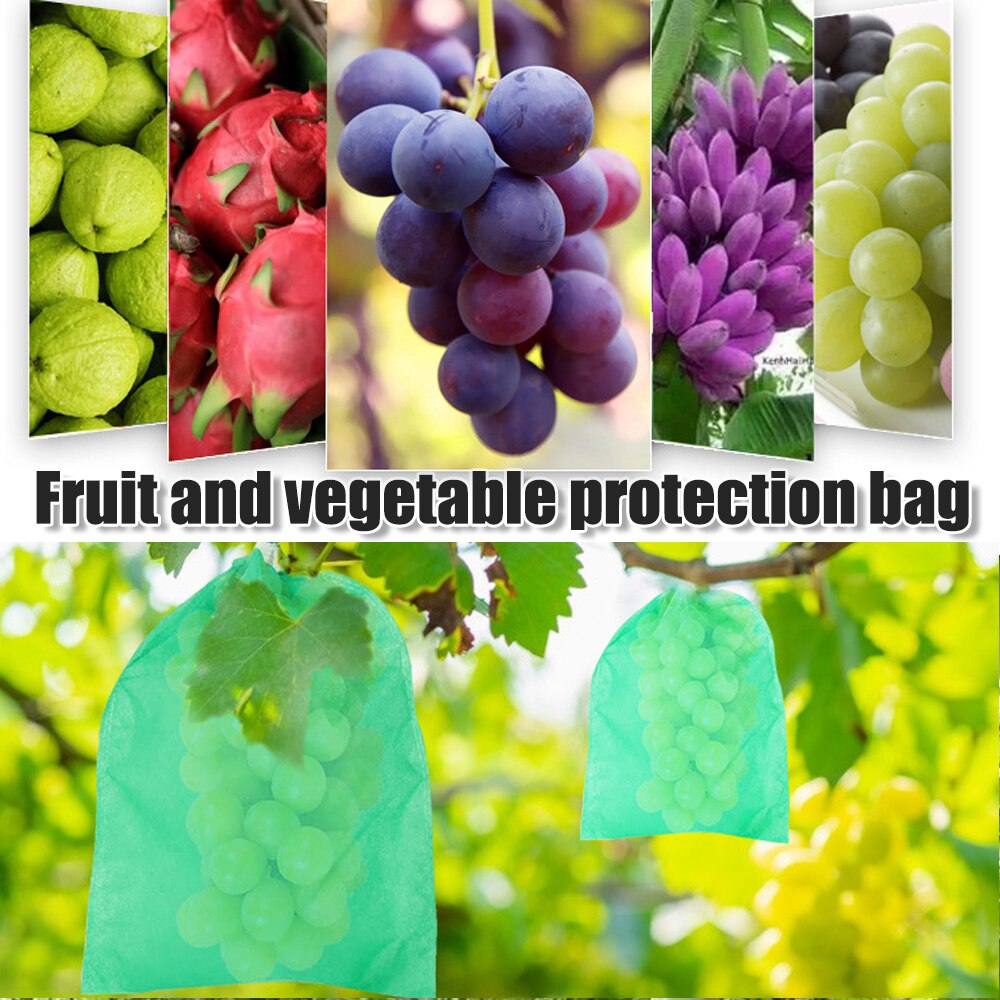 Bolsa protectora para fruta de uva y manzana, bolsa no tejida, transpirable, impermeable, de bolsillo, para jardín, a prueba de insectos y aves, 50-200 piezas