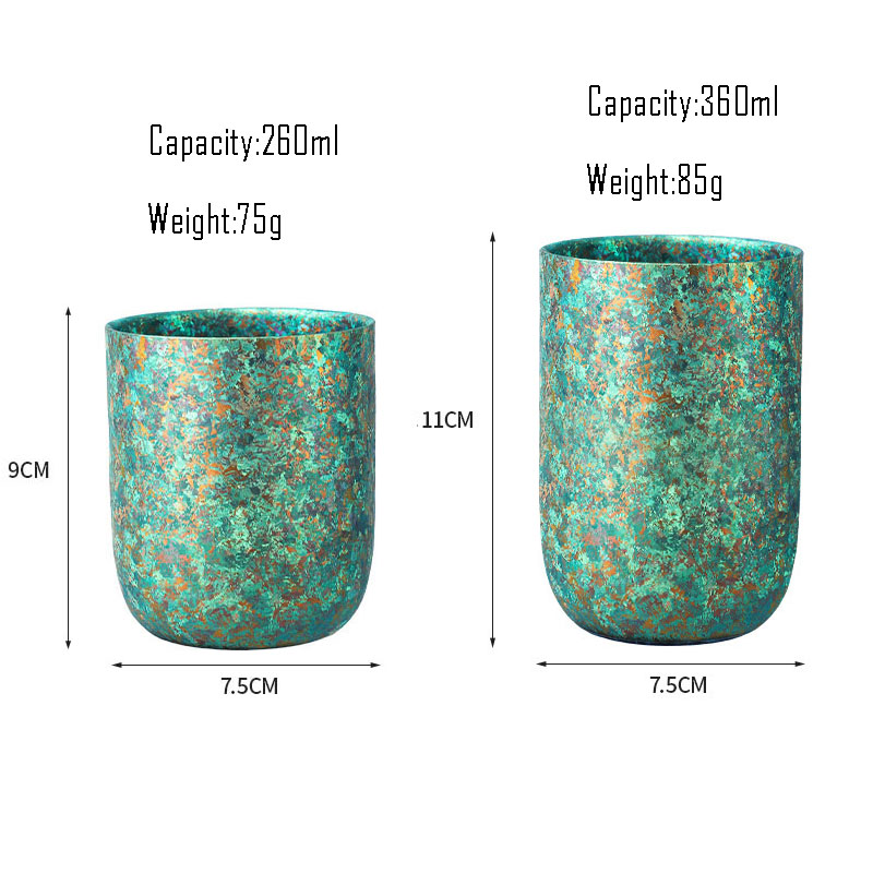Taza de cáscara de huevo de 260/360ML, titanio puro de doble capa, aislamiento térmico, antiescaldaduras, antibacteriano y moho, taza en forma de U para el hogar: verde / 301-400 ml