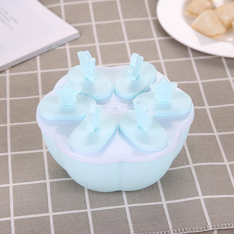 6/8 Cell Lolly Mould Tray Kitchen Ice Cube Molds Reusable Popsicle Maker DIY Ice Cream Tools Kitchen Bar Tools: round blue