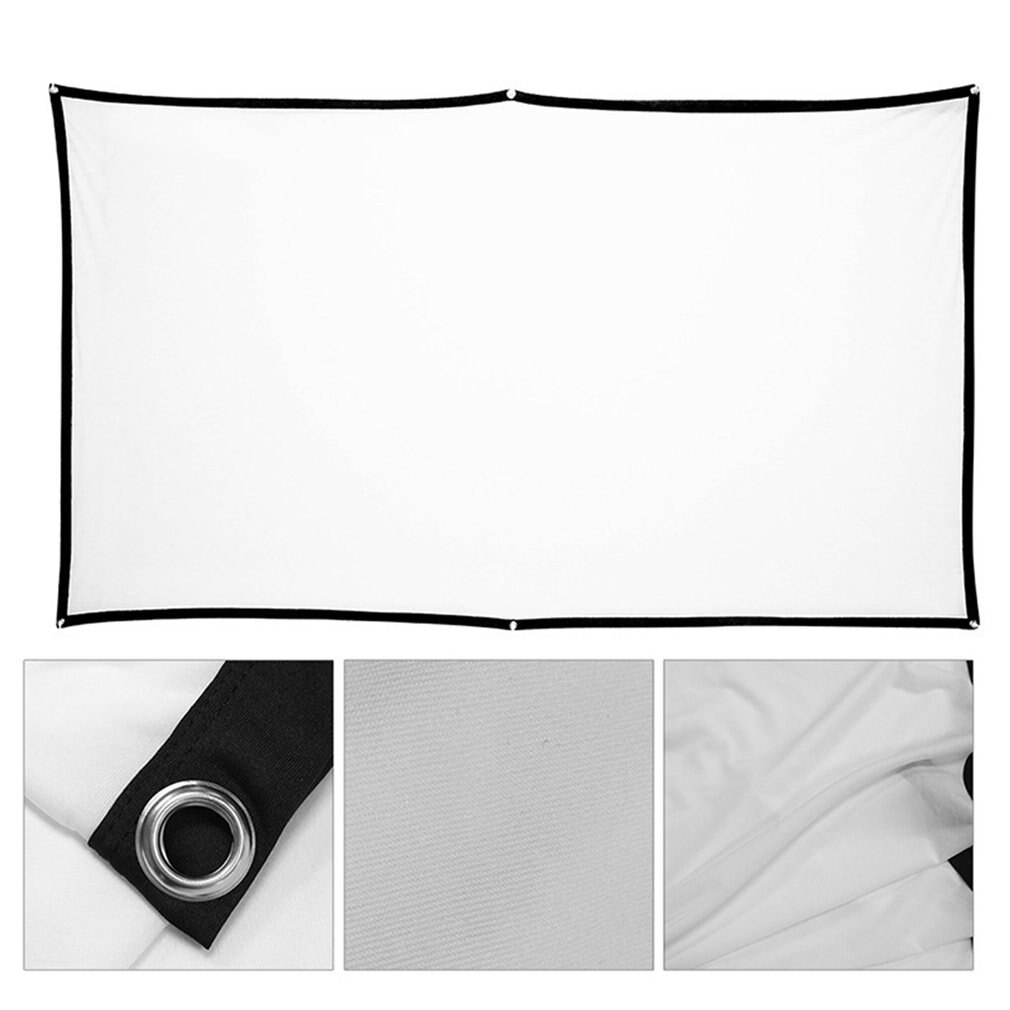 Projection screen 100 inch polyester folding portable simple soft curtain outdoor film for projector projector screen