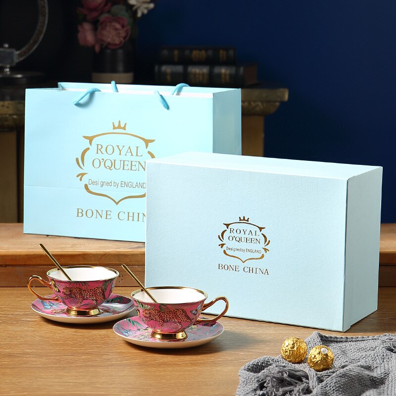 Creatieve Roze Bone China Mok Luipaard Bos Cheetah Keramische Kopje Koffie Melk Water Afternoon Tea Party Drinken Thuis Drinkware