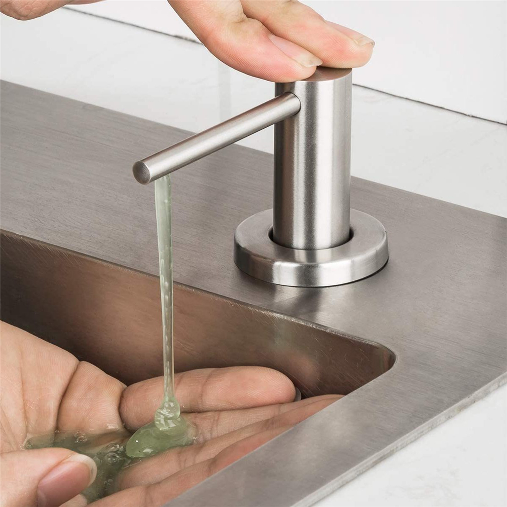 Küchenwaschmittelspender, Waschbecken, Seifenspender, Badezimmer, Flüssigseifenspender, Spülmittelspender, Pumpenkopf, Schwarz, Gold