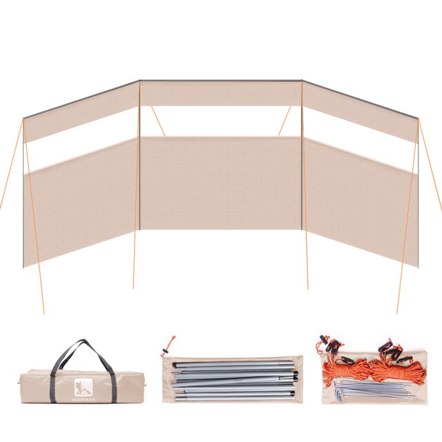 Outdoor Camping Folding Windscreen Beach Windshield Shelter Camping Picnic Sidewall Privacy Screen Panel Partition Wall Divider: Grey