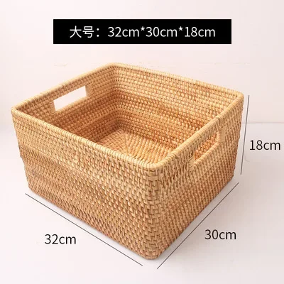 Vietnam Bamboo Woven Basket Box Minimalist Home Rattan Storage Basket Rectangular Woven Sundries Sorting Clothing Storage Box