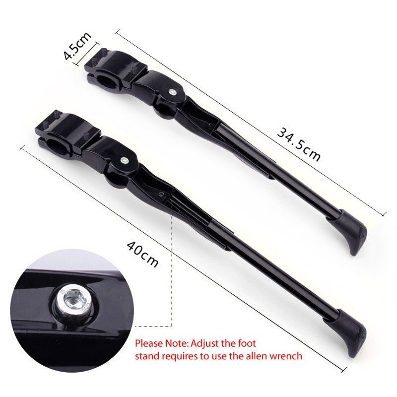 1 st zwart/wit verstelbare mtb racefiets standaard parkeerrek mountainbike steun zijstandaard voetsteun