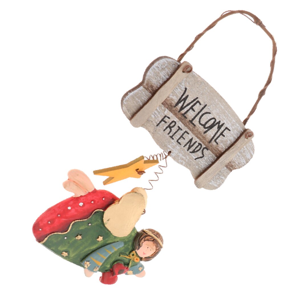 Cute Hanging Ornaments Wood Sign Welcome Sign Resin Angle Pattern Door Hanging Welcome Wall Plaque for Home Bar Cafe Decor: D