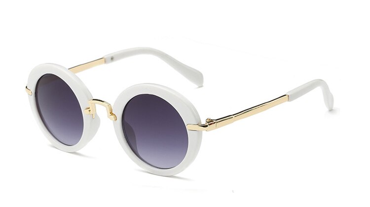 Dressuup baby drenge piger børn solbriller vintage runde solbriller  uv 400 børn sunglassoculos de sol lunette de soleil: Hvid