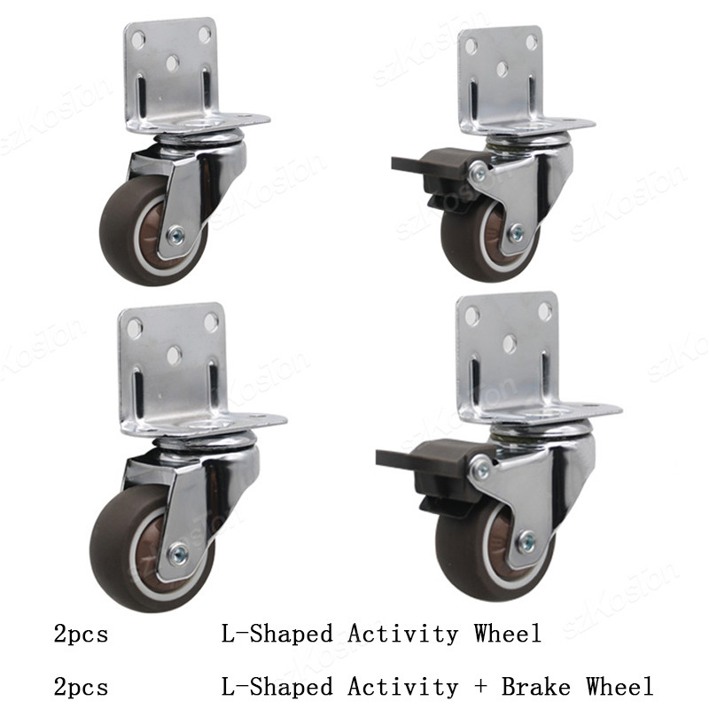 4pcs Universal Swivel Casters Heavy Duty Furniture Wheel Castor Silent Trolley Wheels for Table Chair Sofa with Safety Brake: 1.0 Inch / Red