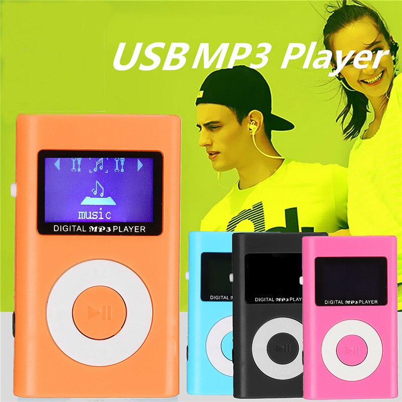 Mini with screen color shell card mp3 headset data cable memory card Student sports player music walkman