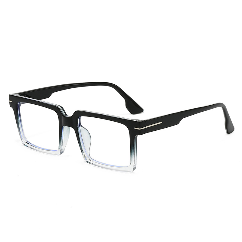 European and American fashionable square frame glasses, daily decoration for men and women, anti-blue light glasses for shopping: MULTI