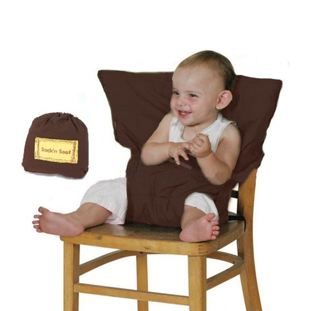 Stol til babyer baby bærbar sæde børn rejser sammenklappelig vaskbar spisning fodring høj stol sikkerhedsseler booster til fodring: Kaffe
